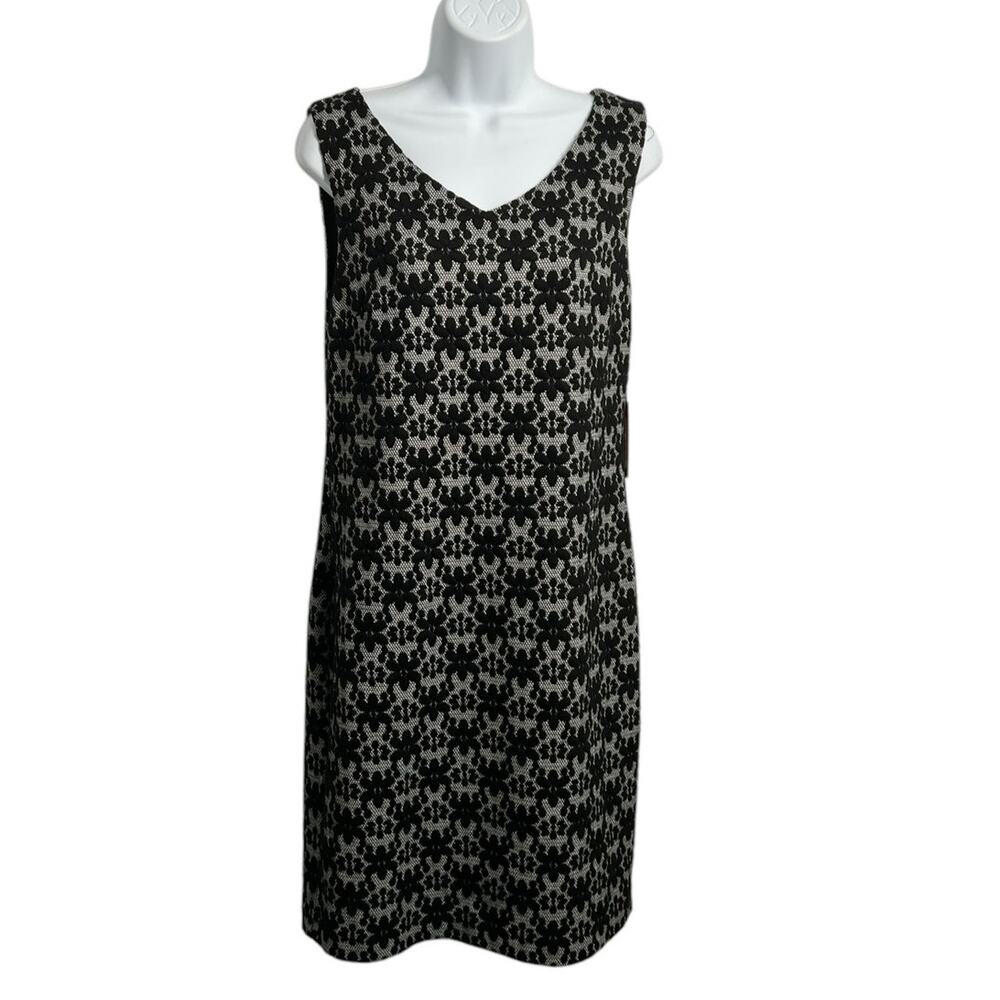 Vince Camuto Black Ilusion Lace Sleeveless Sheath Dress Women's Size Medium NEW